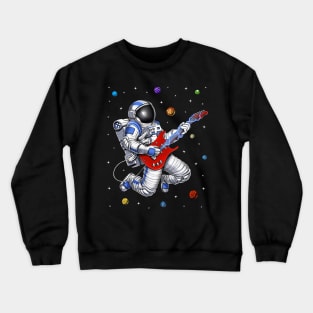 Space Astronaut Playing Guitar Crewneck Sweatshirt